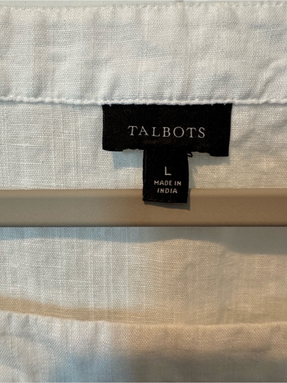 Talbots White Linen and Cotton Embroidered Short-Sleeve Top - Teal & Blue - Picture 8 of 9